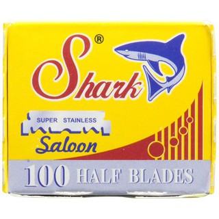 SHARK : SRKSH-100* ใบมีดโกนหนวด Super Stainless Barber Razor Blades