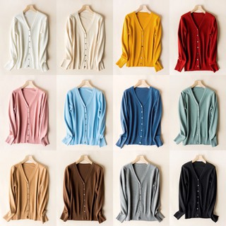 พร้อมส่ง เสื้อคลุมไหมพรม เสื้อคลุมคาร์ดิแกน เสื้อคลุมกันแดด cardigan เสื้อกันหนาว เสื้อคลุม สินค้าตรงปก ไม่จกตา