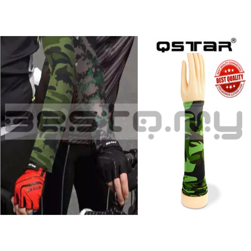 QSTAR Anti-UV Army Camouflage Handsocks Aqua Cool ถุงมือทํางานรถจักรยานยนต์ผู้ชาย