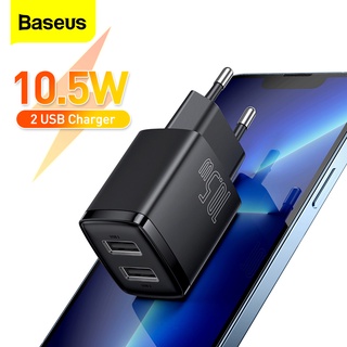 Baseus ที่ชาร์จ USB คู่ EU / US / UK ปลั๊ก 2.1A Max ชาร์จเร็ว ที่ชาร์จโทรศัพท์ แบบพกพา อะแดปเตอร์ชาร์จติดผนัง ขนาดเล็ก