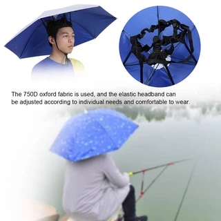 หมวกติดร่ม หมวกร่มกันแดด 90cmป้องกันรังสียูวี หมวกร่มกันฝน หมวกแบบร่มมี 2 ชั้น พับเก็บได้ สามารถใช้ได้ทุกฤดูกาล ร่มพับ