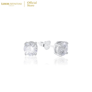 Louis Montini (Jewelry) Sterling Silver 925 Earrings ต่างหูเงินแท้ 92.5% ต่างหูผู้หญิง รูปเพชร LJER17