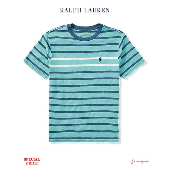 RALPH LAUREN STRIPED COTTON JERSEY T-SHIRT(BOY SIZE 8-20)