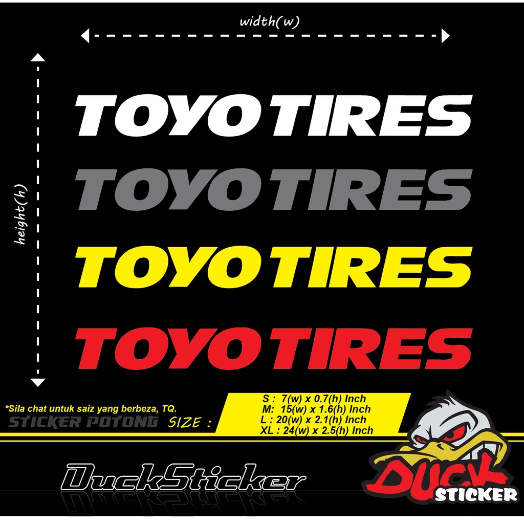 TOYO TIRES 1 ชิ้น สติ๊กเกอร์ตัด