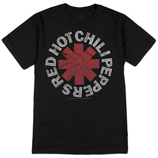 เสื้อยืดชายผู้ชายเสื้อยืด Men T Shirt Diy เสื้อแดง Red Hot Chili Peppers วินเทจ Distressed Asterisk