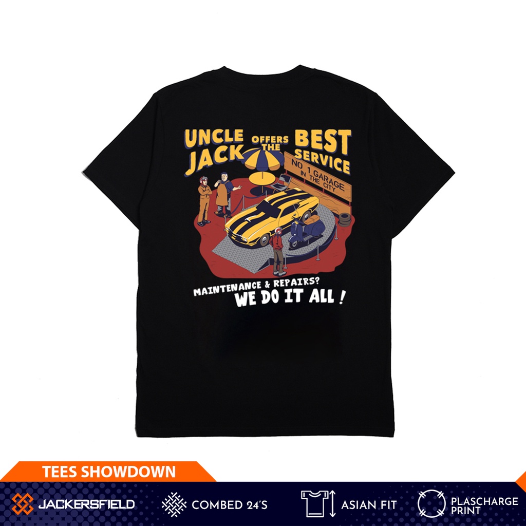 Jackersfield Garage Showcase Tee Black Men & 39;S เสื้อยืด 24 & 39;S