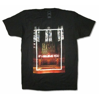 แฟชั่น เสื้อยืด พิมพ์ลาย เสื้อยืดพิมพ์ลาย The 1975 If I Believe You Cathedral สีดําสําหรับผู้ชาย