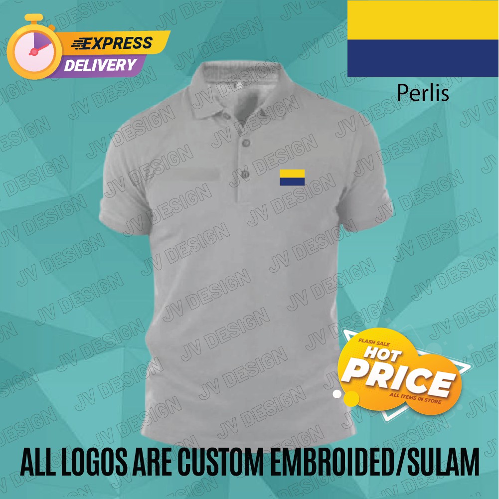 HEBAT🔥 [SULAM]W23 GREAT PERLIS FLAG LOGO POLO EMBROIDERY BAJU LELAKI PEREMPUAN POLO TEE!! ผ้าฝ้าย 10