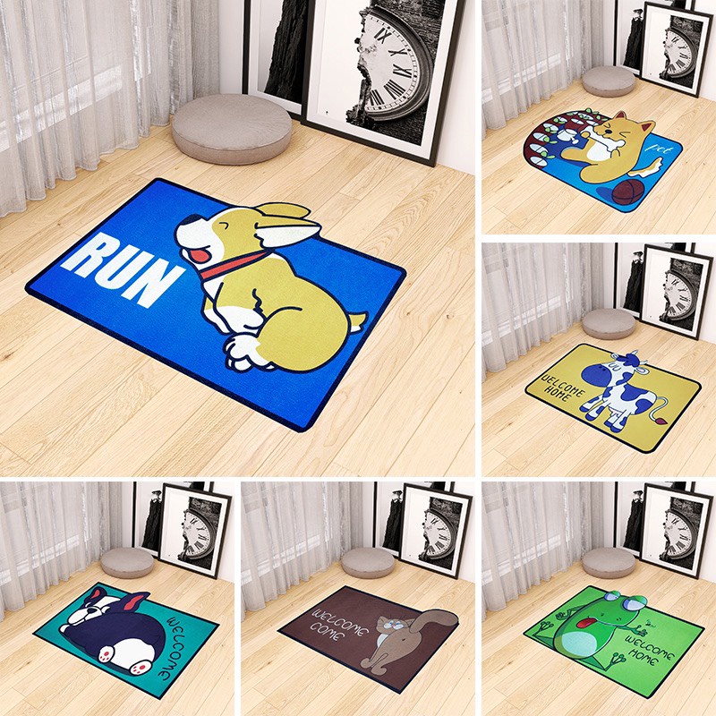 พรมเช็ดเท้า พรมปูพื้น ซับน้ำได้ดี นุ่มสบาย ด้านล่างเป็นยางกันลื่น รุ่นลายการ์ตูน#B016 - รูปที่ 4