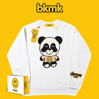 Drew-bkmk เสื้อกันหนาว ผ้าฝ้าย พิมพ์ลายแพนด้า ทรงหลวม สําหรับคู่รัก