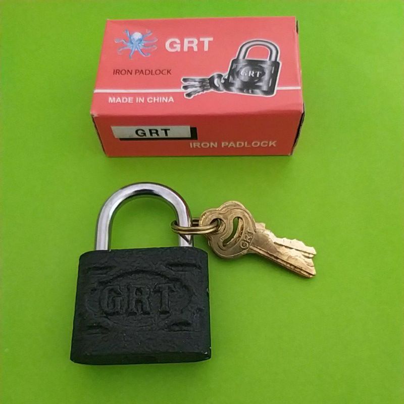 GRT กุญแจสีดํา 40 มม. / กุญแจรั้วประตูบ้าน กุญแจสีดํา / กุญแจล็อคโซ่ / ล็อคแขวน 40 มม. GRT / กุญแจคอ