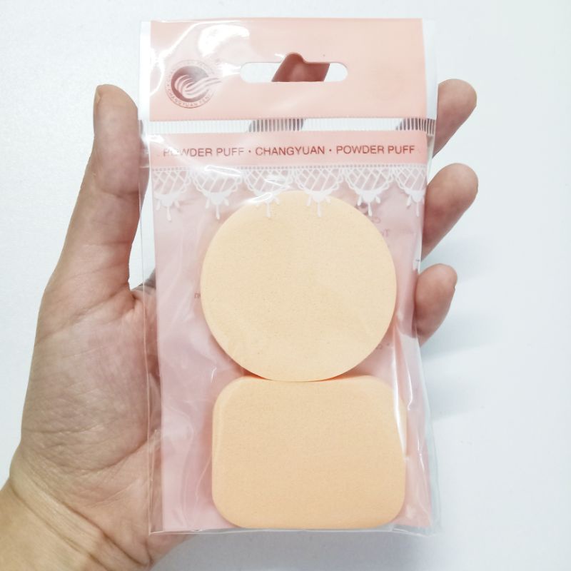 [พร้อมส่ง] พัฟ ฟองน้ำ พัฟแต่งหน้า แพ็คคู่ ( พัฟกลม + พัฟเหลี่ยม ) พัฟทาแป้ง พัฟสี่เหลี่ยม Puff