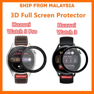 [ เต็มจอ ] ฟิล์มกันรอยหน้าจอ ขอบโค้ง 3D แบบนิ่ม สําหรับ Huawei GT3 46 มม. 42 มม. Watch 3 Watch 3 Pro