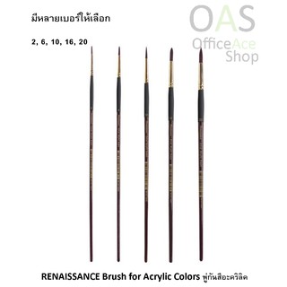 RENAISSANCE Brush for Acrylic Colors พู่กัน สีอะคริลิค หัวกลม เรนาซองซ์