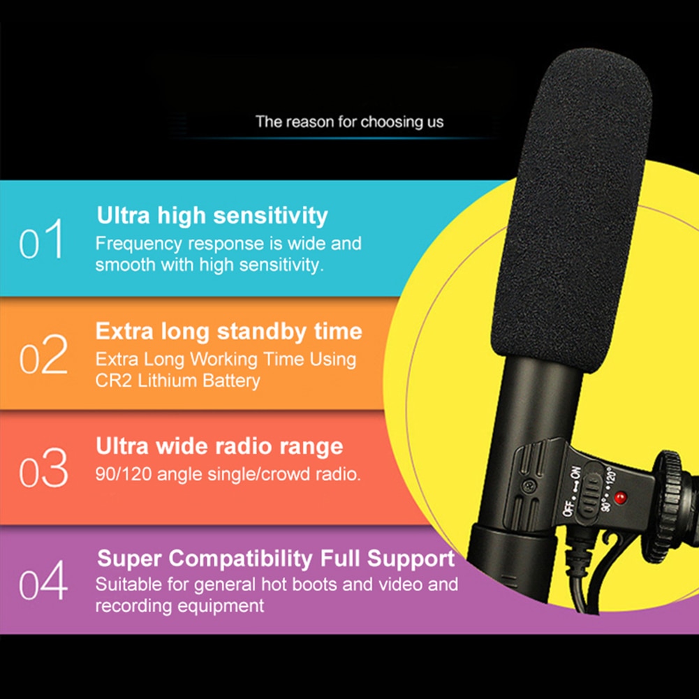 Please COD Stereo Recording Microphone Condenser Mic for DSLR Camera PC ...