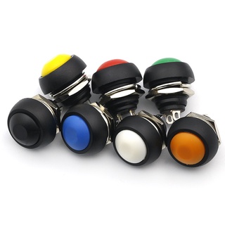 สวิตช์กดติด ปล่อยดับ PBS-33b 2Pin Mini Switch 12mm 1A 250V ACWaterproof momentary Push button Switch Non-locking