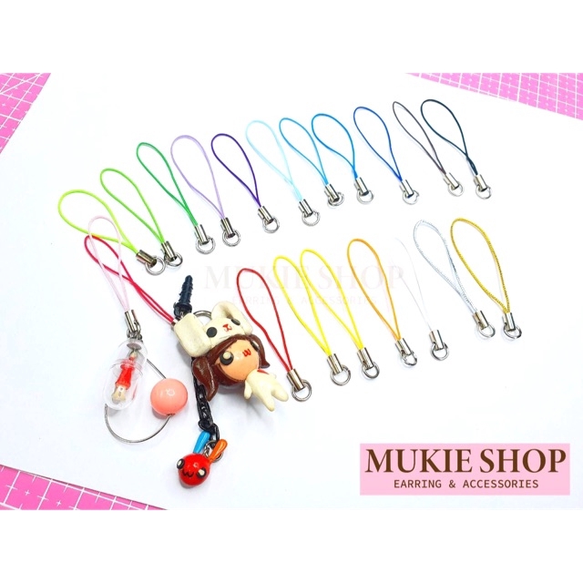Mukie shop DIY สายคล้อง สายพวงกุญแจ สายคล้องโทรศัพท์ กระเป๋า แพ็คคละสี 10,20 ชิ้น มุกี้ ช้อป