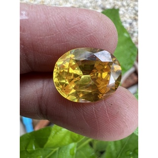 Cz Yellow Diamond 10x12mm Oval shape 11 cts เพชร CZ พลอย เพชรรัสเซีย สีเหลือง รูปร่างวงรี 10X12 มม (1 เม็ด)