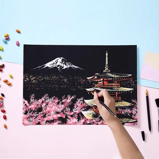 ภาพวาด Magic Scratch Art ภาพขูดสีสันสดใสสวยงามมากๆ ขนาด 40.5x28.5cm ของเล่นสร้างสีสันศิลปะ