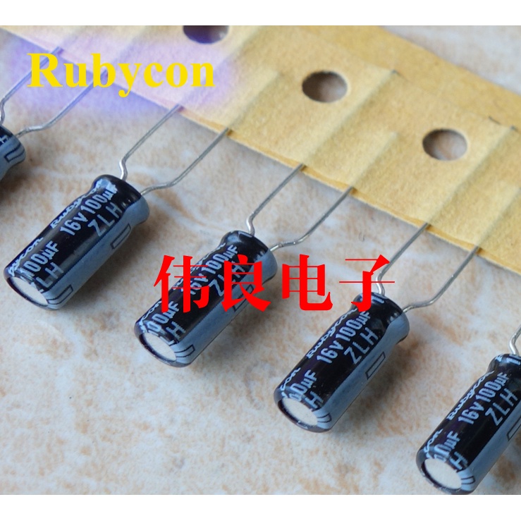 100uF 16V zlh series ruby Rubycon ตัวเก็บประจุความถี่สูงความต้านทานต่ํา electrolytic Capacitor นําเข
