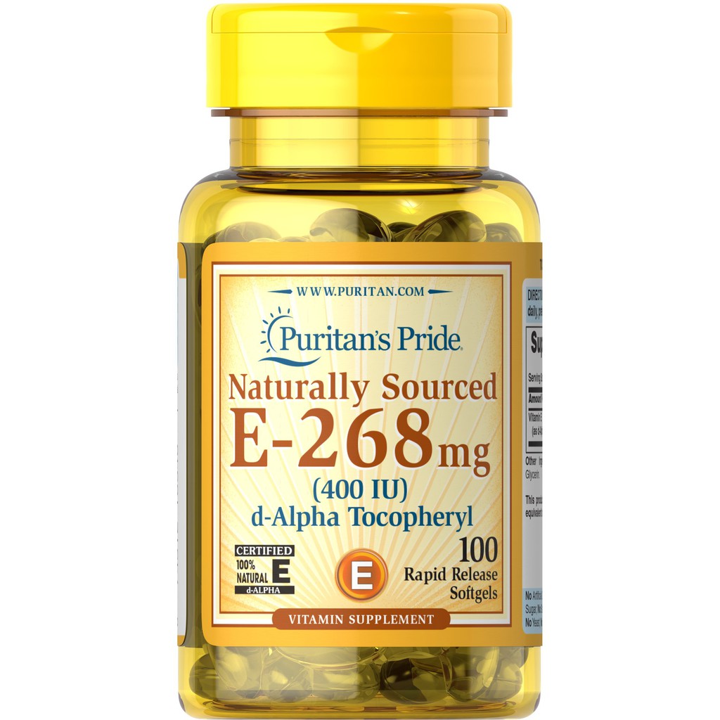 วิตามินอี สูตรธรรมชาติ Vitamin E-400 iu Naturally Sourced Puritan's Pride