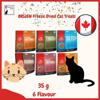 *(6 สูตร 35 g) ขนมแมวฟรีสดราย Orijen Freeze-Dried Cat Treats