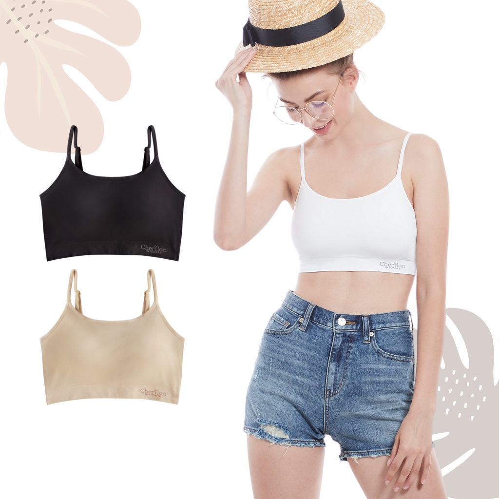 F Cherilon Chic Bra เชอรีล่อน บรา เสื้อในไร้โครง เสื้อใน วัยรุ่น เสื้อทับ สายเดี่ยว เสริมฟองน้ำ นุ่ม ใส่สบาย CHERBRA001