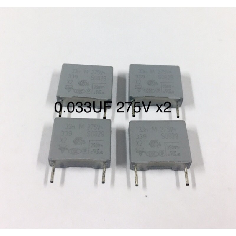 10ชิ้น 0.033UF 275V x2 MKP. (33n 333M=33NF)ขาห่าง10มิลลิเมตร โพลีเอสเตอร์ คาปาซิเตอร์ ตัวเก็บประจุ capacitor ของแท้