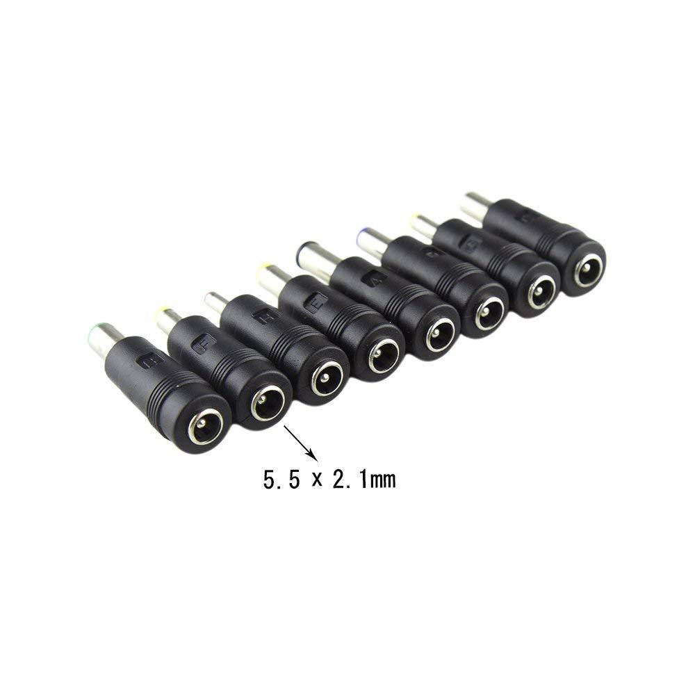 ADE02 ชุดแจ็คแปลงหัว DC Adapter Jack Converter for Notebook จากขนาด (5.5*2.1) เป็น ขนาดต่างๆ ชุด 8 หัว