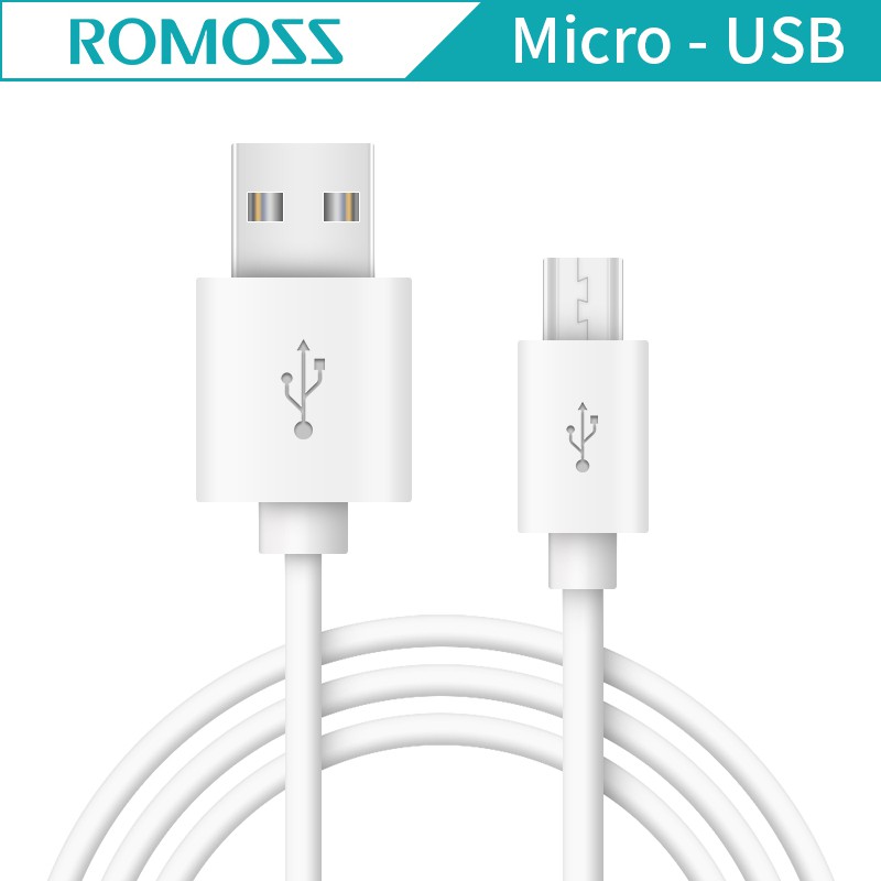 H2 ROMOSS Data Sync & สาย Micro USB ชาร์จด่วน 1M