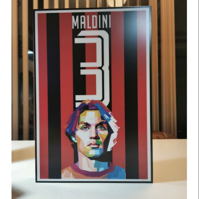 Paolo Maldini AC Milan no. 3 Legends กรอบรูป​ตำนานนักเตะ​มิลาน