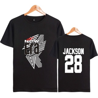 ราคาถูกAlimoo ขนาดใหญ่ ผู้ชาย &amp; ผู้หญิง GOT7 2018 New Era 28 Jackson เสื้อยืดผ้าฝ้ายขนาดใหญ่ XXS 4XLTeam Wang S-5XL