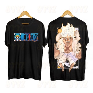 One Piece อะนิเมะเสื้อเชิ้ตลูฟี่ออกแบบการ์ตูนศิลปินถนนขนาดใหญ่ Bootleg เสื้อคอกลม eV2