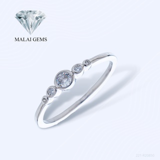 Malai Gems แหวนเพชร เพชรฝัง เงินแท้ 925 เคลือบทองคำขาว ประดับเพชรสวิส CZ รุ่น221-R20850 แถมกล่อง แหวนเงินแท้