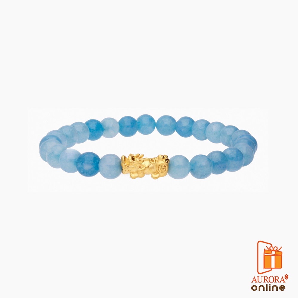 Khongkwan by Aurora สร้อยมือปี่เซียะวันแม่ หินสีฟ้า 0.28 กรัม