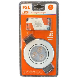 โคมดาวไลท์ฝังฝ้า LED  หน้ากลมสีขาว มีขนาด 4W, 6W, 8W ยี่ห้อ FSL