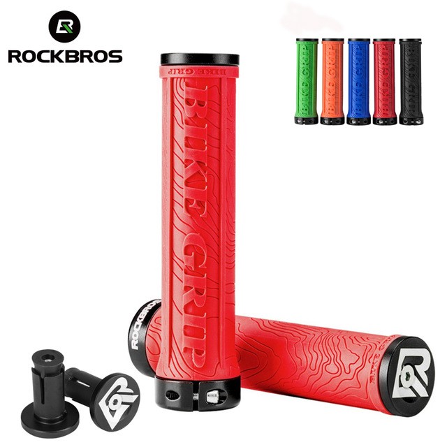 ROCKBROS ปลอกแฮนด์มือจับยาง อะลูมิเนียมอัลลอย กันลื่น ล็อกได้ สําหรับรถจักรยาน