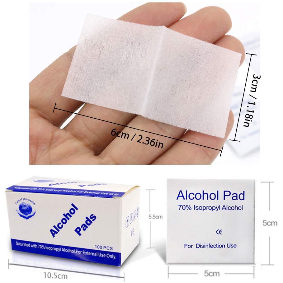 Alcohol Pads 70 Isopropyl Alcohol แผ่นแอลกอฮอล์ สำหรับเช็ดทำความสะอาด