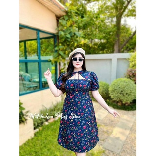 🎈Plussize เดรสคนอ้วน🎈 L 40-50  XL 50-60 ยาว 45-46