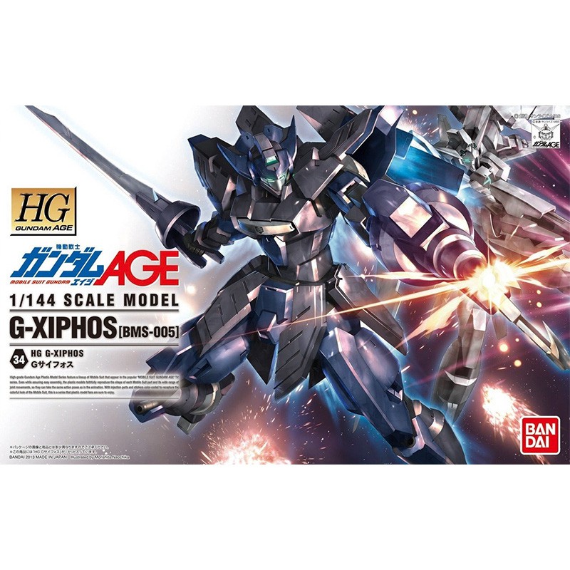 ฟิกเกอร์กันพลาอะนิเมะBandai Gundam Model Kit Anime Figure HG 1/144 AGE 34 GXihos BMS005 Genuine Gunla Model Anime Action