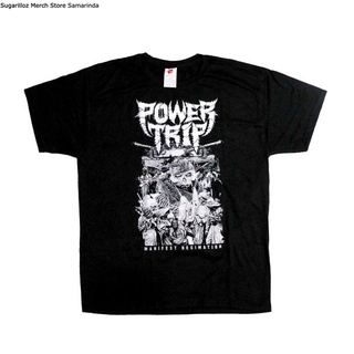 เสื้อยืดโอเวอร์ไซส์เสื้อวง Power Trip Manifest Decimation War ไซซ์ MS-4XL