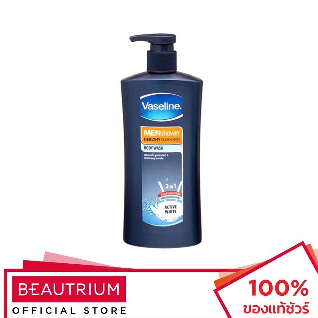 VASELINE Men Shower Healthy Clean Skin Body Wash 2 In 1 Active White