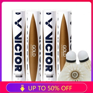 Victor NO.1 ลูกขนไก่แบดมินตัน สีทอง VICTOR NO.1 12 ชิ้น