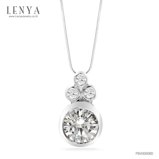 Lenya Jewelry จี้ LENYA ETERNAL ประดับด้วย SWAROVSKI ZIRCONIA ทรงกลมน่ารัก บนตัวเรือนเงินแท้ชุบทองคำขาวแท้