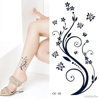 กระเป๋าเป้ราคาต่ำสุด✶▨Black line hook butterfly tattoo stickers men and women waterproof long-ยาวนาน sense of white