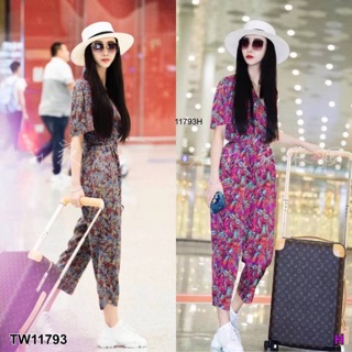 Jumpsuit ชุดจั้มสูทปกสูทขายาว WS11793