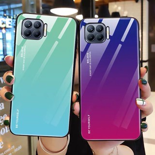 Case OPPO A93 เคสออฟโป้ เคสกระจกสองสี เคสเงาไล่สี ขอบนิ่ม เคสกันกระแทก สีกระจกเทมเปอร์ปลอกแก้วฝาหลังกันชน มาใหม่