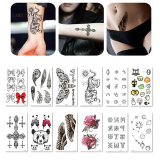 TDU_1 Sheet Waterproof Flower Animal Bowknot Temporary Tattoo Sticker Body Art