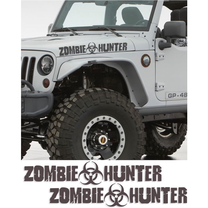 2 ชิ้น Zombie hunter เดินสติกเกอร์รถจี๊ปตายตอบสนองทีมรถ wrangler Apocalypse
