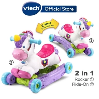 VTech ม้าชิงช้าสะบัด 2-in-1 ขี่ได้ ของเล่นเพลง แสง เรียนรู้ ยูนิคอร์น 80-192300 Unicorn horse
